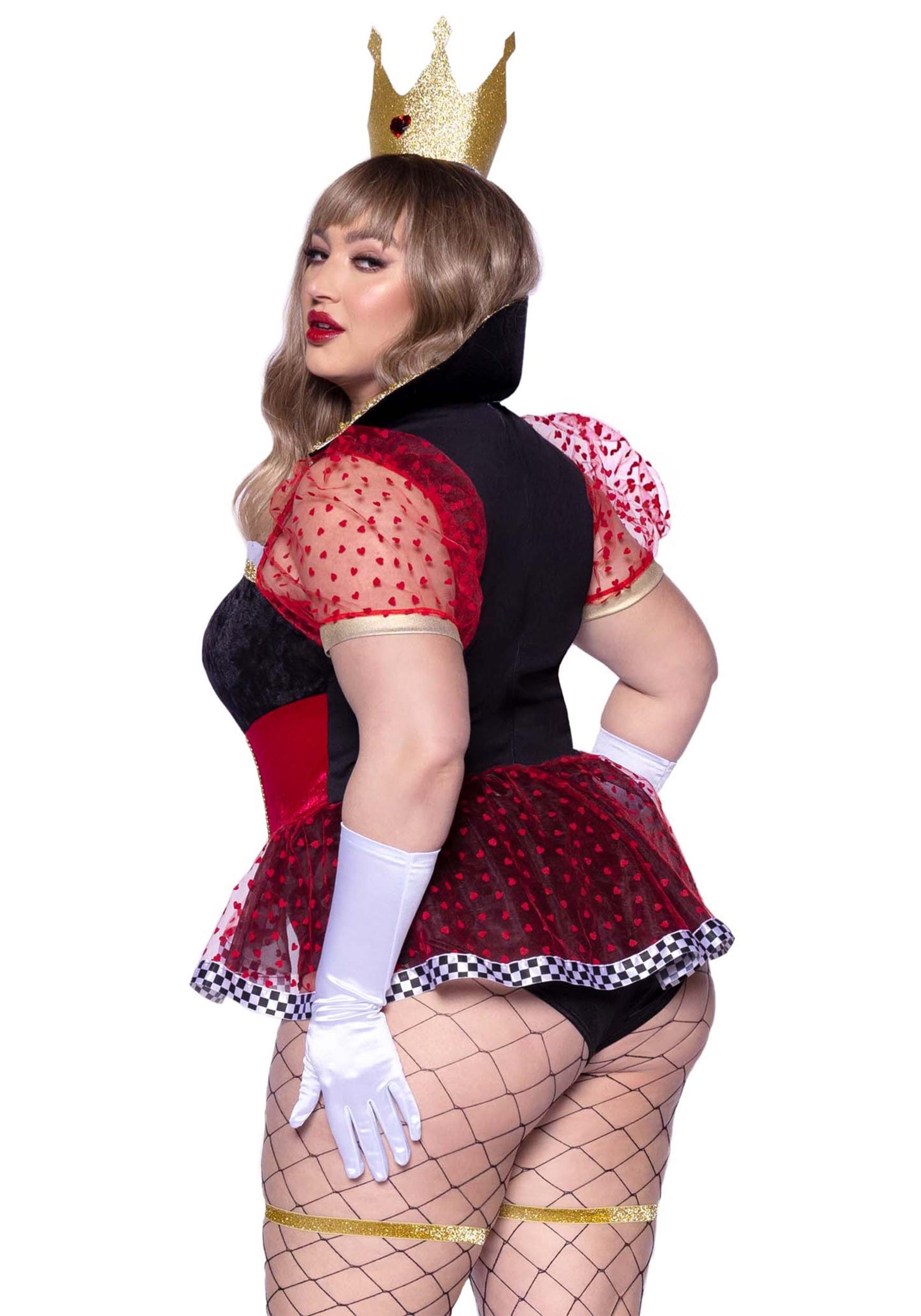 Sexy Plus Size Royal Queen Of Hearts Women's Fancy Dress Costume