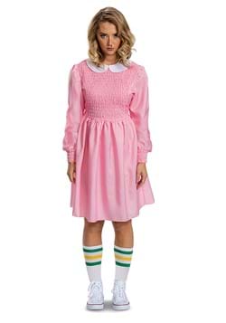 Stranger Things Adult Deluxe Pink Dress Eleven Costume