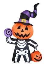 6' Inflatable Pumpkin Skeleton Decoration Alt 1