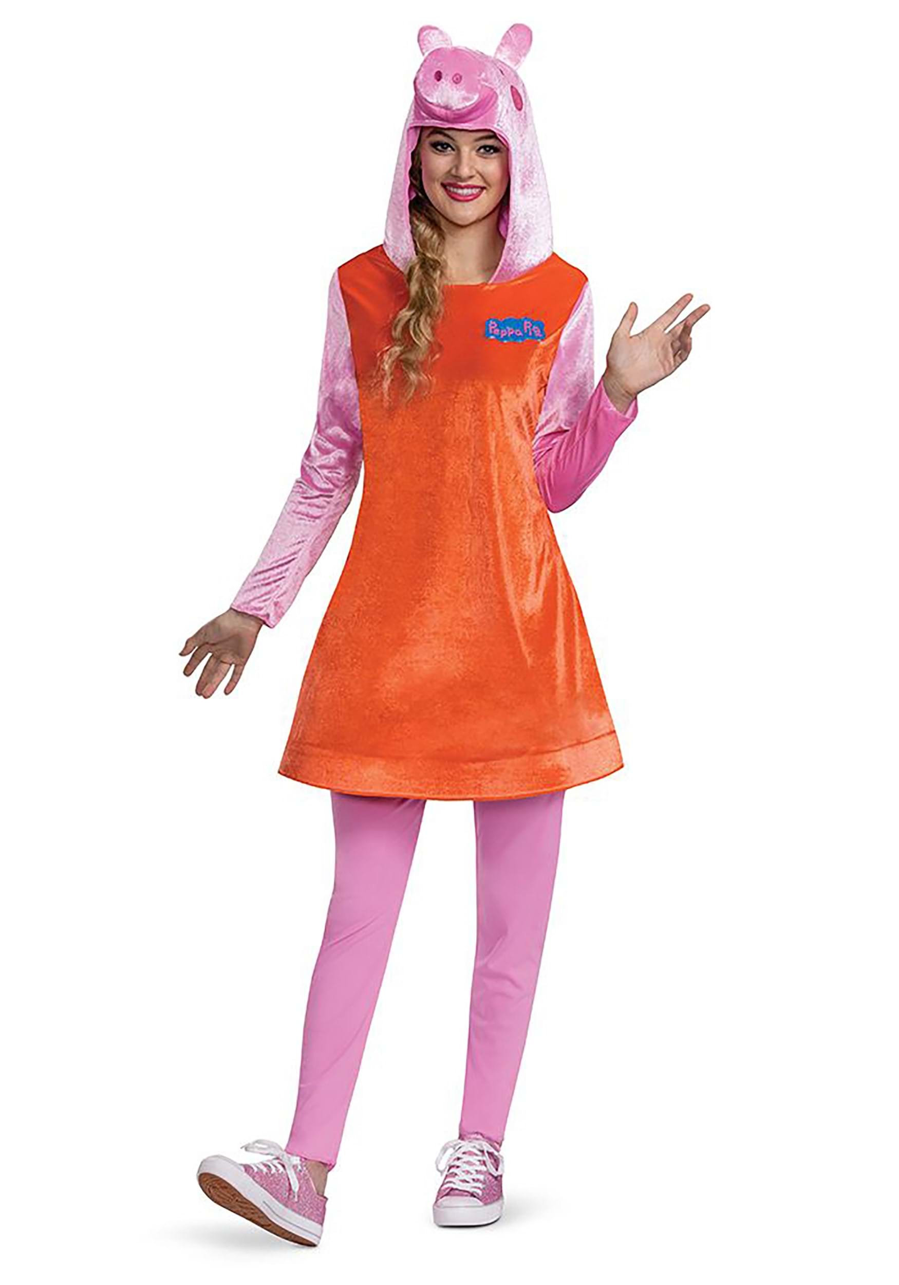 Photos - Fancy Dress Peppa Disguise  Pig Women's Mummy Pig Deluxe  Costume Orange/ 