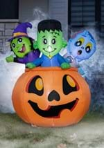 5Ft Tall Three Characters on Pumpkin Inflatable De