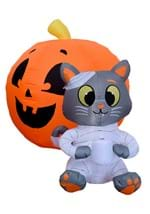 4FT Tall Mummy Cat Pumpkin Inflatable Decoration Alt 1