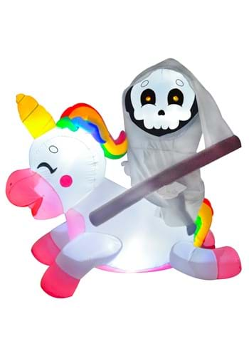 5FT Tall Reaper Riding Unicorn Inflatable Decorati