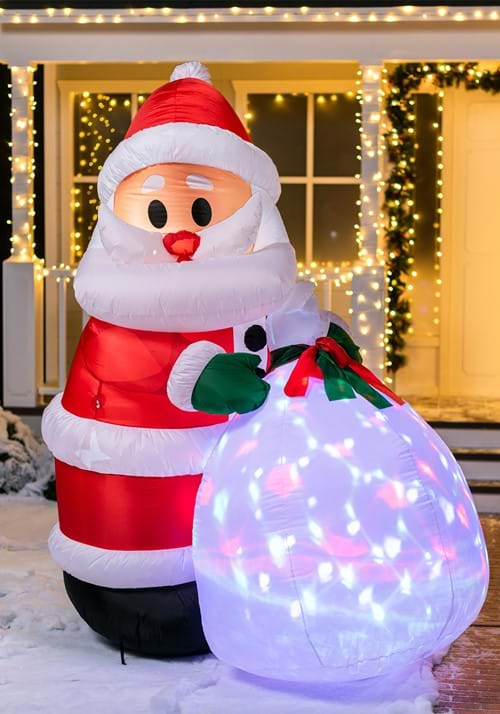 7 9 FT Tall Projection Santa Gift Bag Inflatable Main