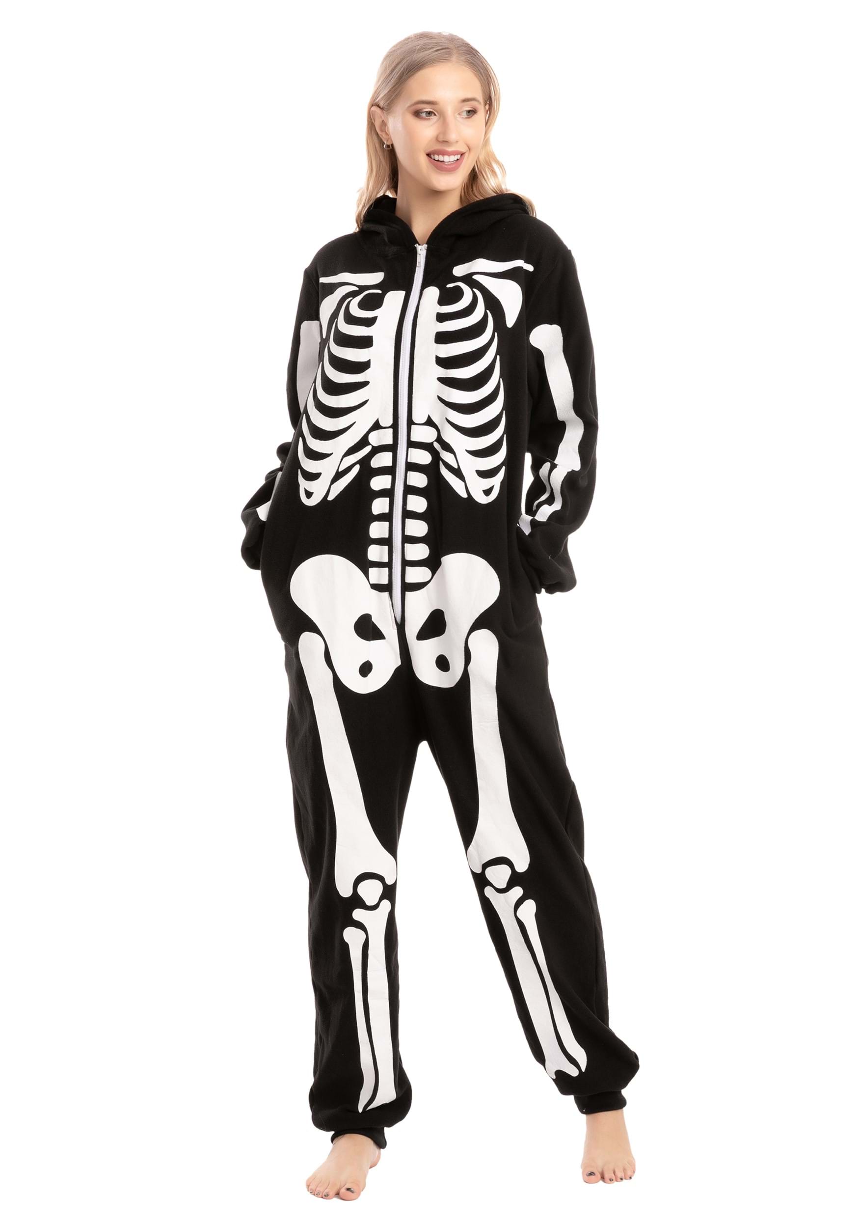Hooded Skeleton Adult Onesies