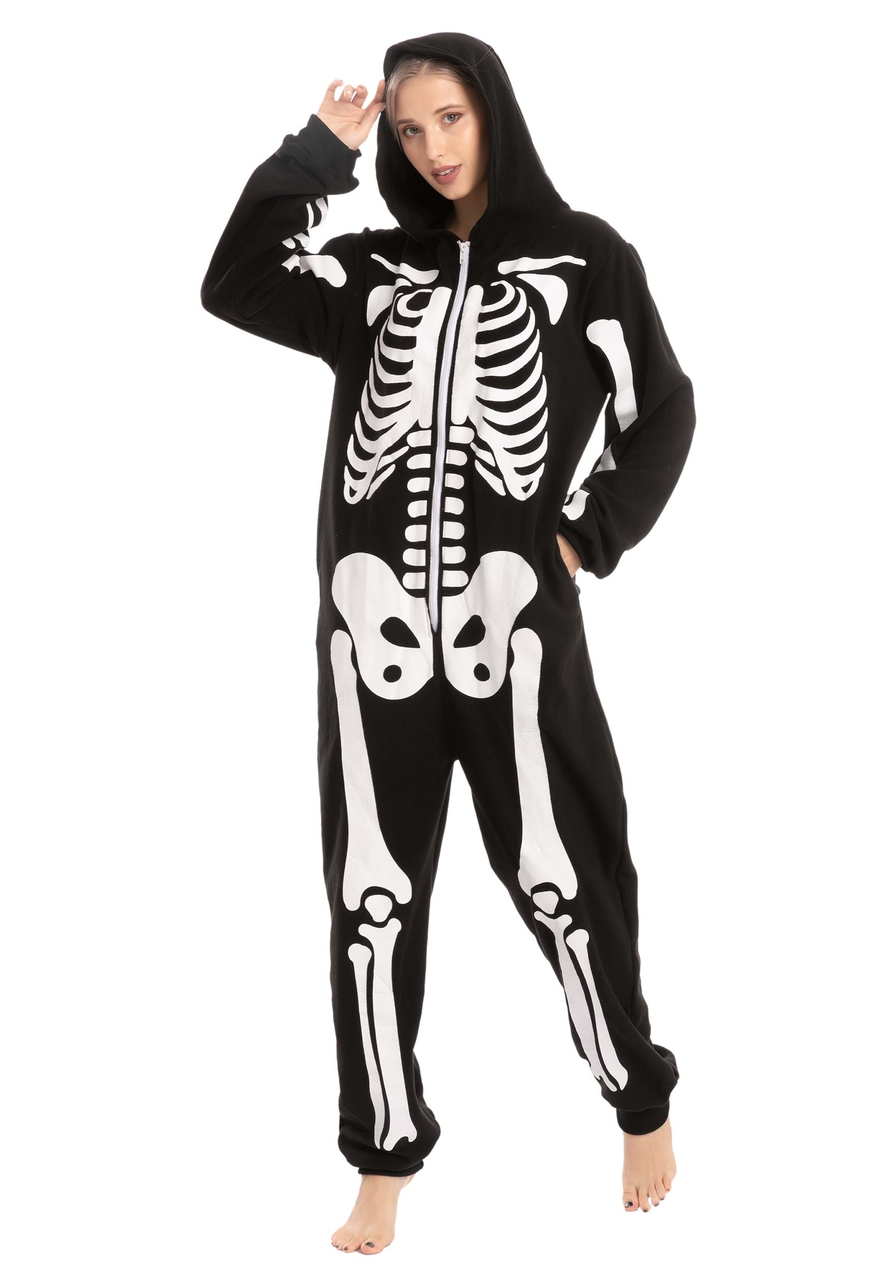 Hooded Skeleton Adult Onesies