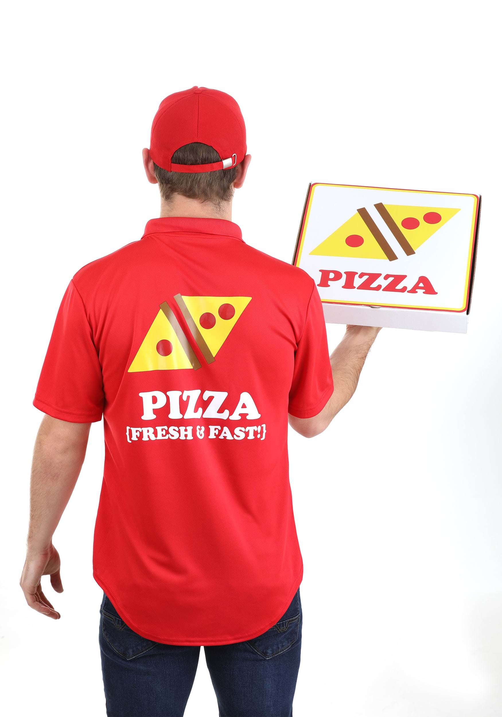Adult Pizza Delivery Guy Fancy Dress Costume