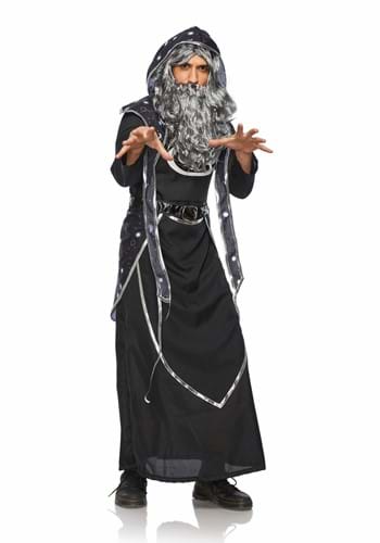 Men's Dark Wizard Black and Silver Costume