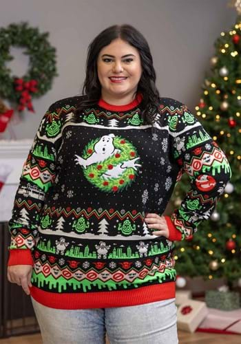 Official Ghostbusters Christmas Ugly Sweater Alt 1