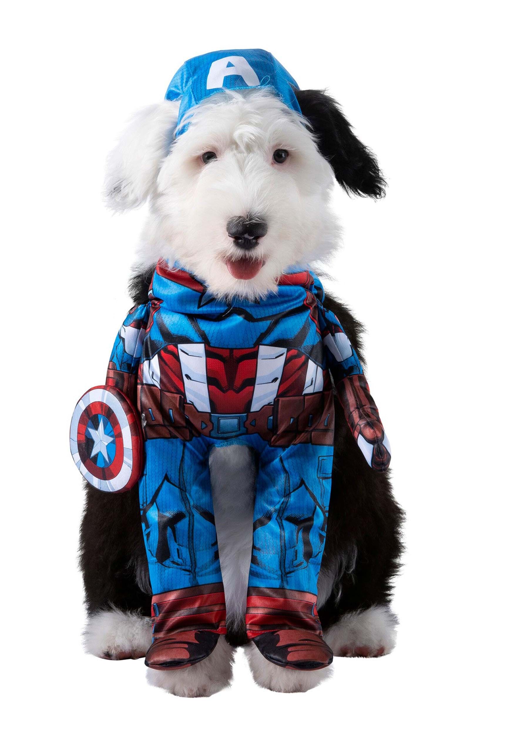 Captain America Superhero Pet Fancy Dress Costume