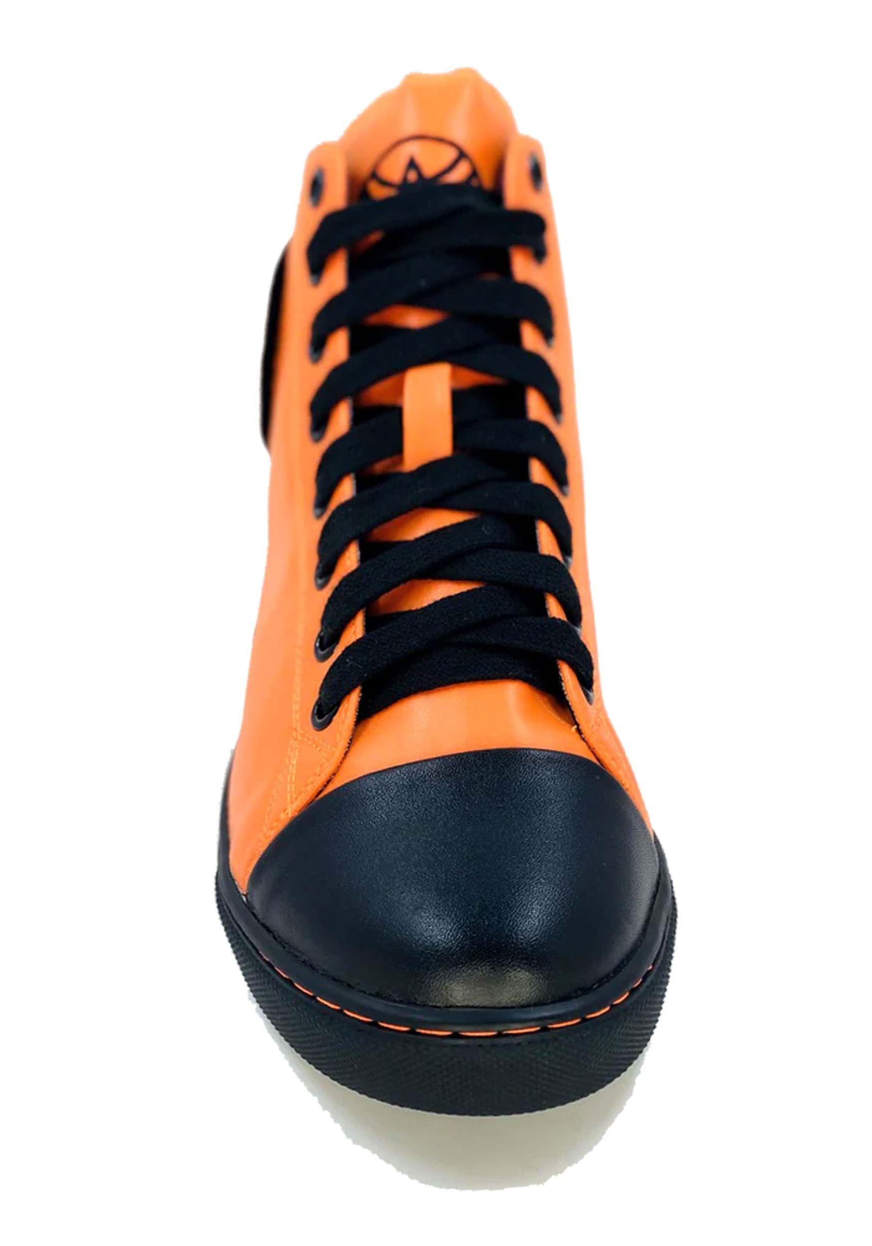 Women's Orange Pumpkin Chelsea Jack High Top Sneaker , Halloween Footwear