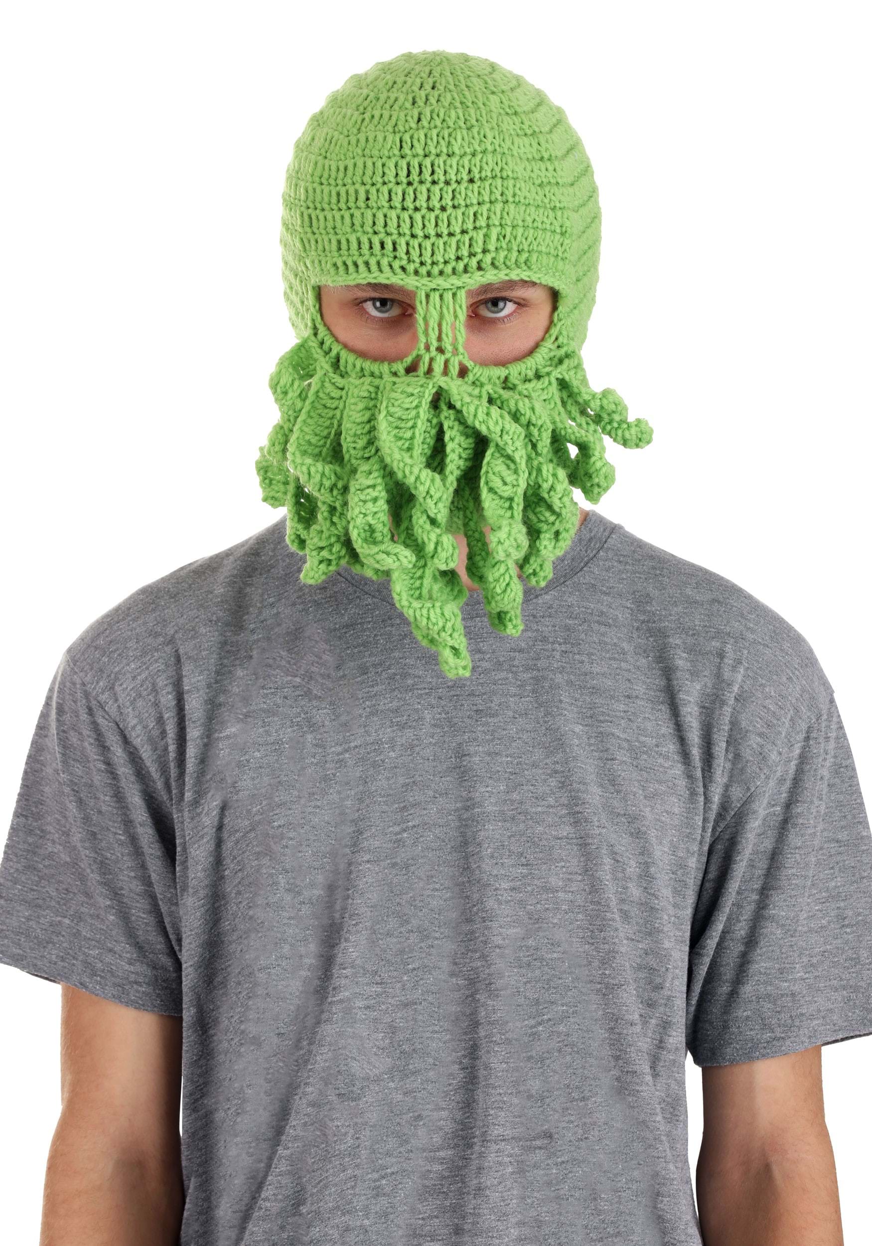 Photos - Fancy Dress Monster FUN Costumes Adult Knit Green Cthulhu Beanie |   Costume 