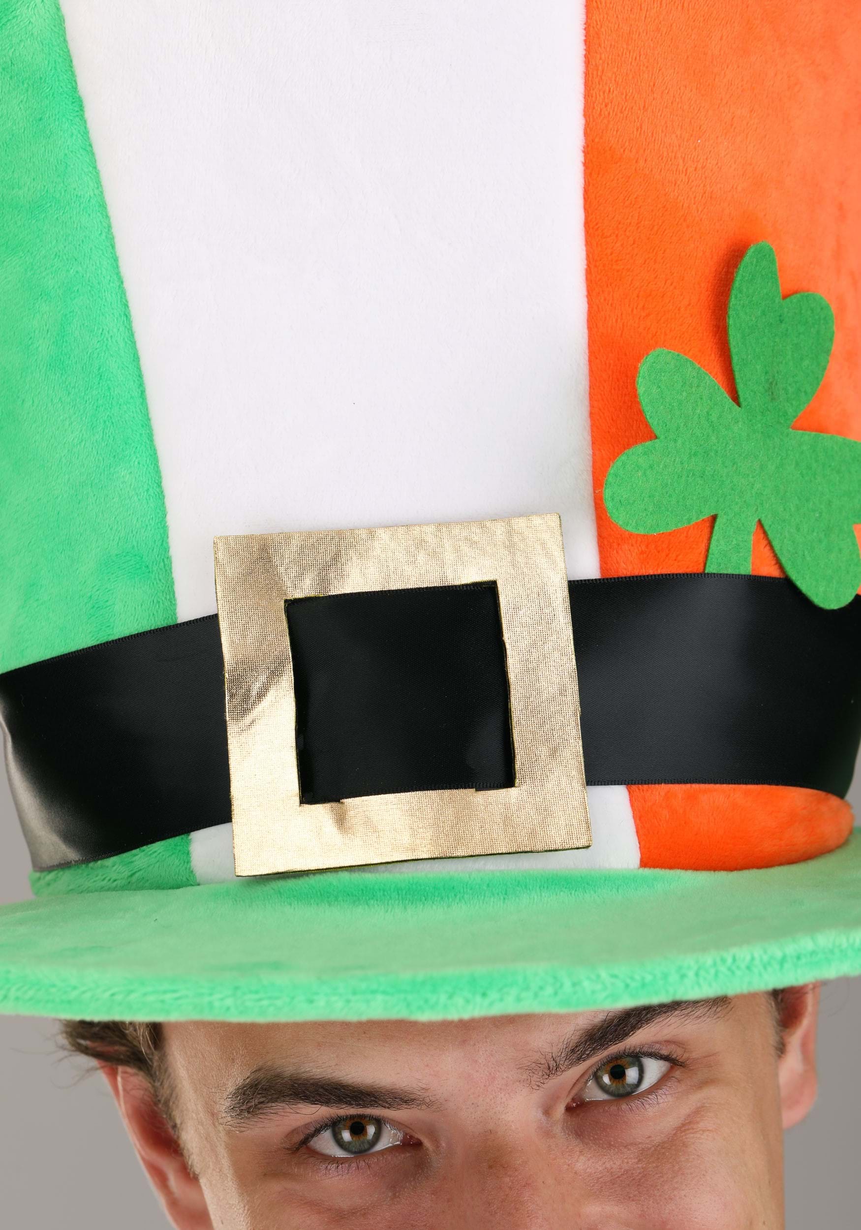 Adult Supreme Irish Flag Plush Fancy Dress Costume Hat