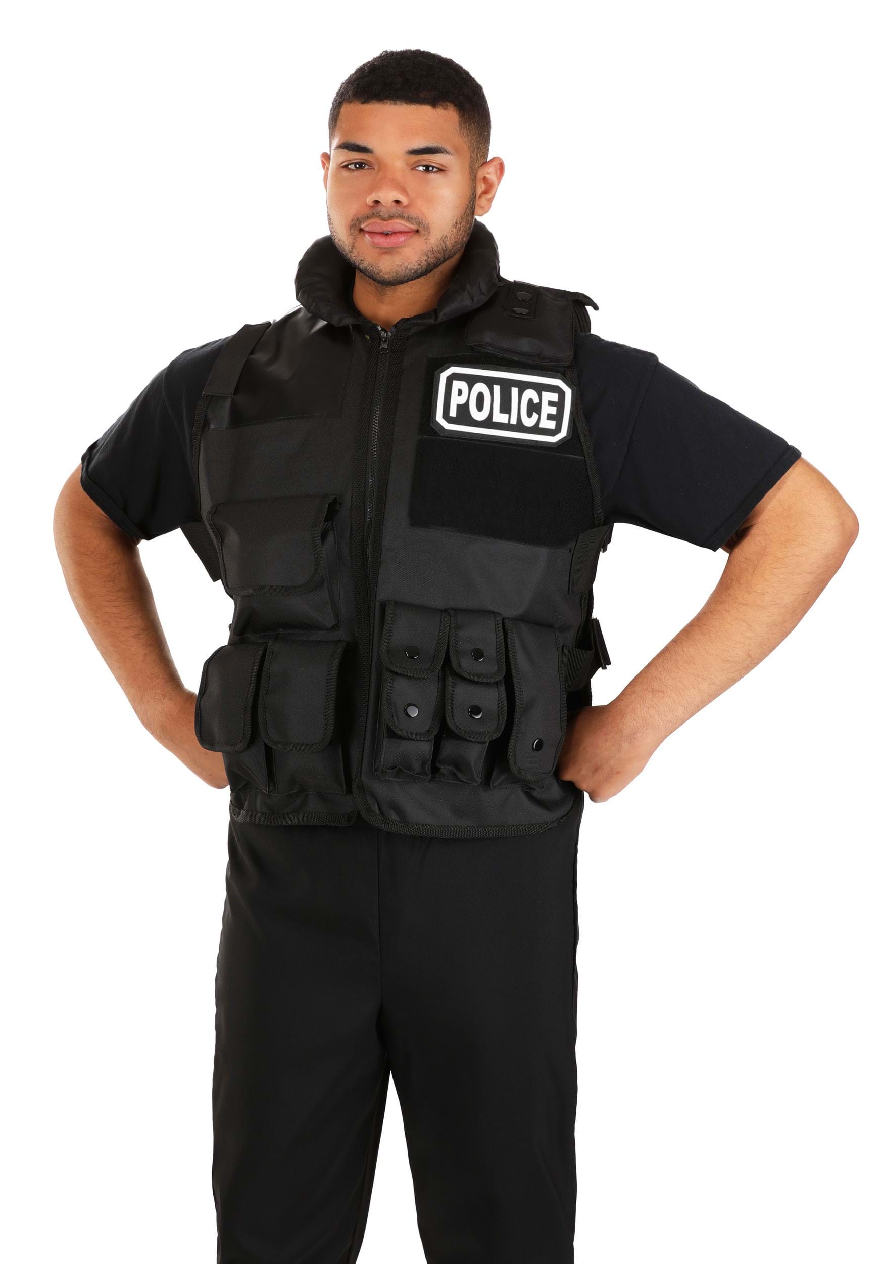Adult Plus Size Deluxe SWAT Team Fancy Dress Costume Vest | SWAT Fancy Dress Costumes