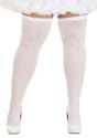Plus Size Opaque White Thigh High Tights