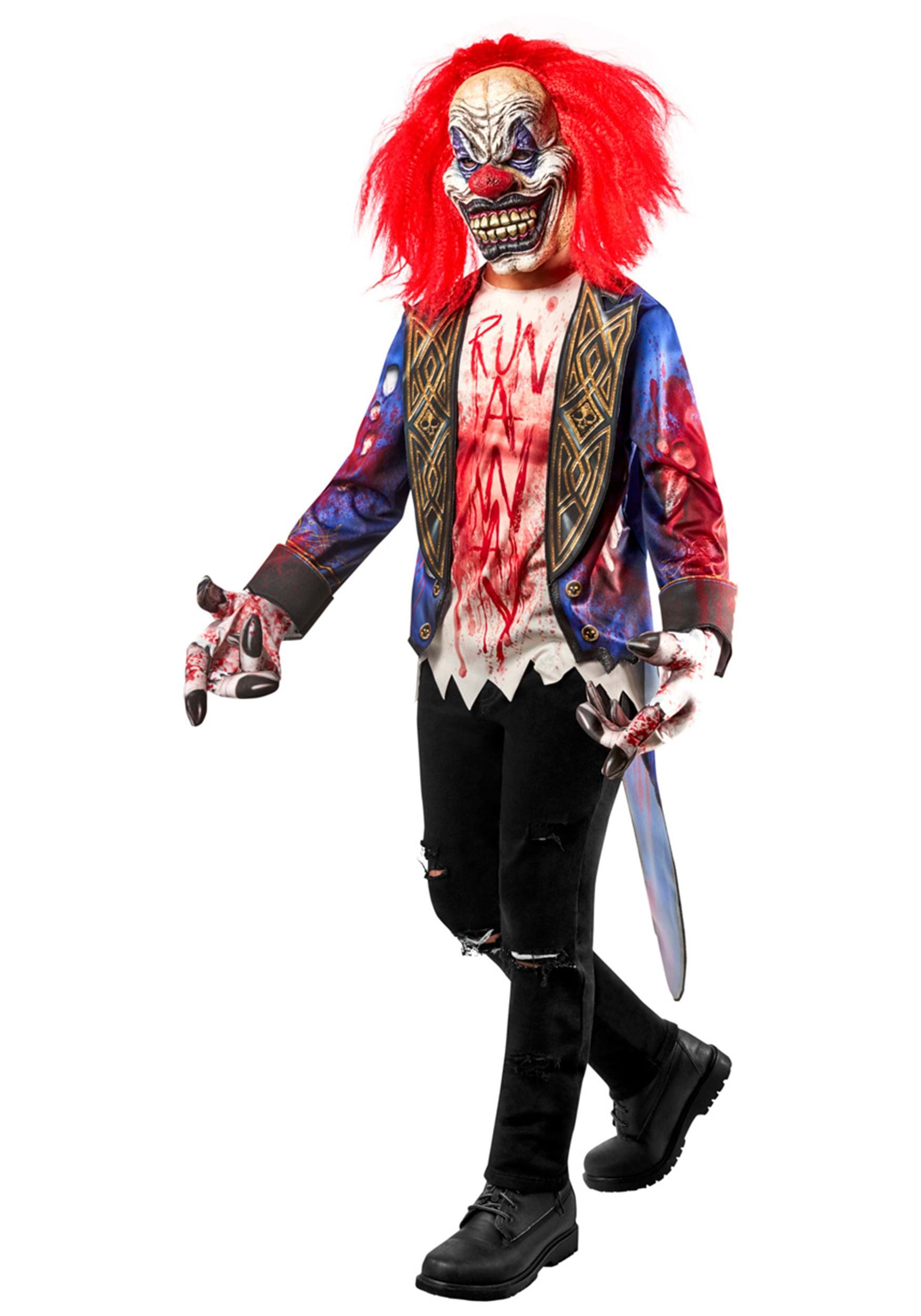 Child Creepy Clown Fancy Dress Costume