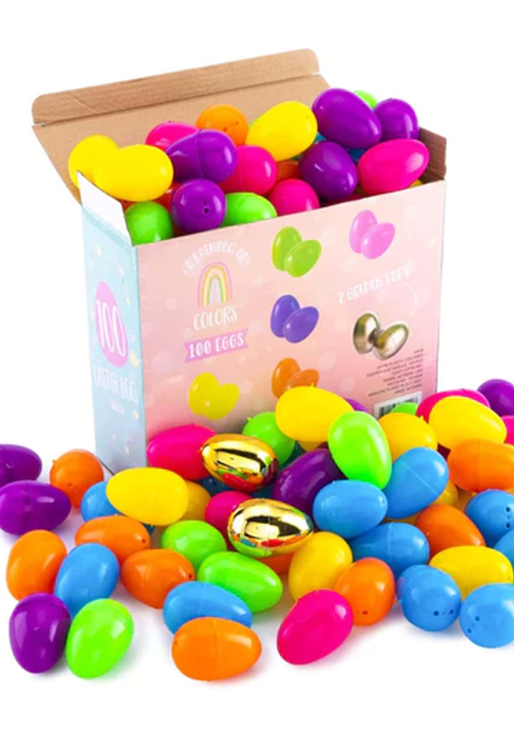 100 Piece 2.4 Inch Classic Colorful Egg Shell Set , Plastic Easter Eggs