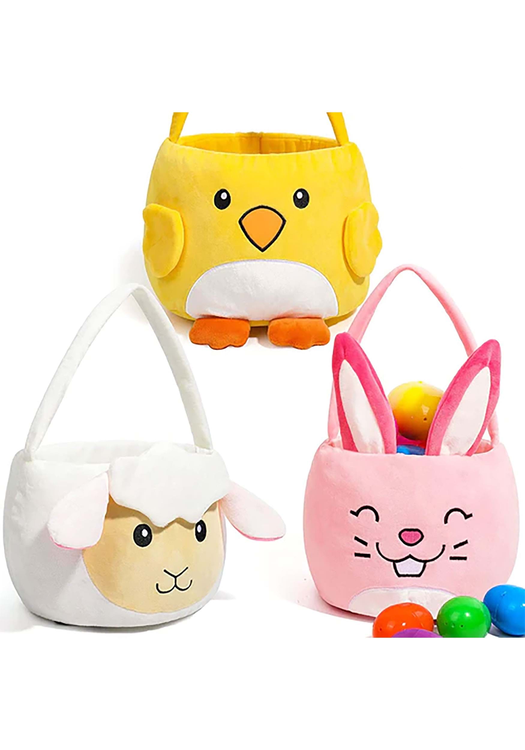 Photos - Fancy Dress A&D Joyin 3 Pack Chicken, Bunny, and Sheep Easter Basket Set Pink/White 