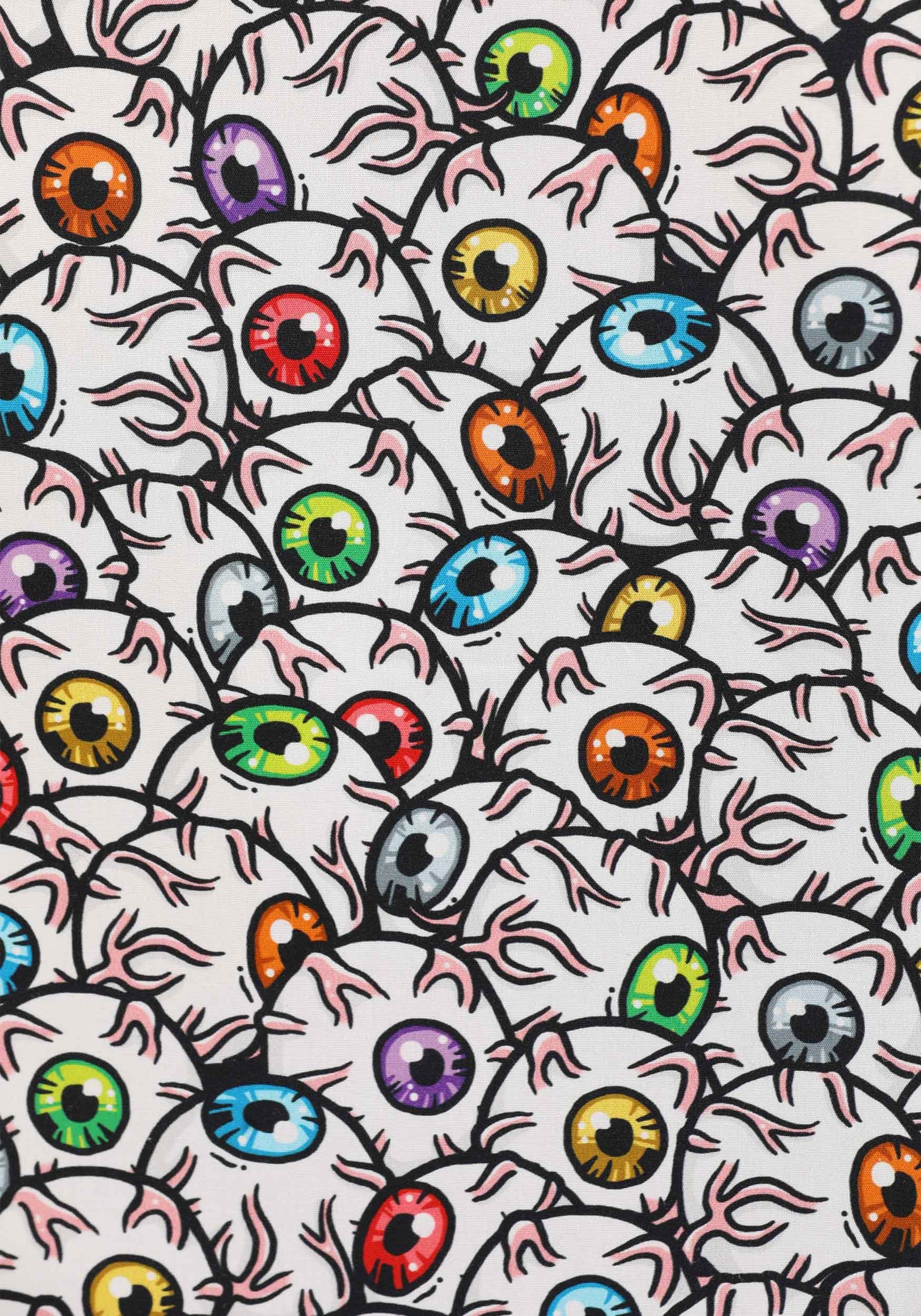 All The Eyeballs Button-Up Shirt For Adults , Halloween Shirts