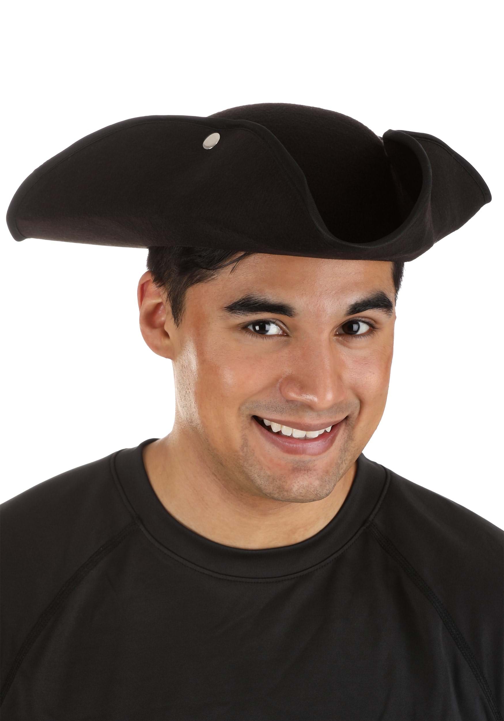 Black Tricorn Hat,historical Man And Woman Hat,venetian Tricorn