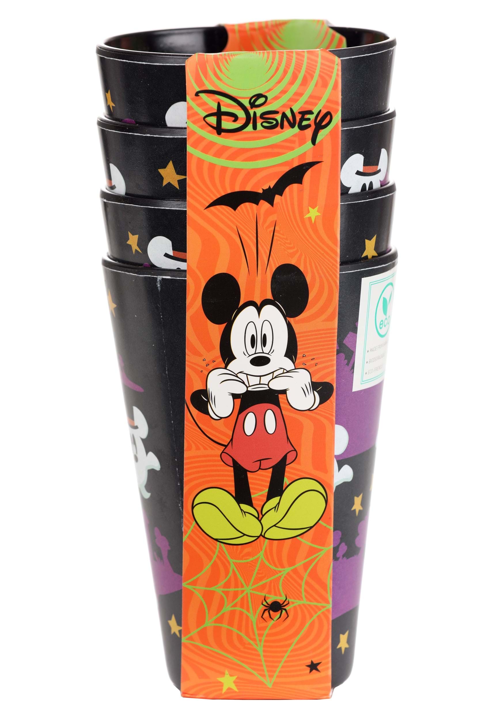 Mickey Ghost Black Bamboo Disney Tumblers 4 Piece Set