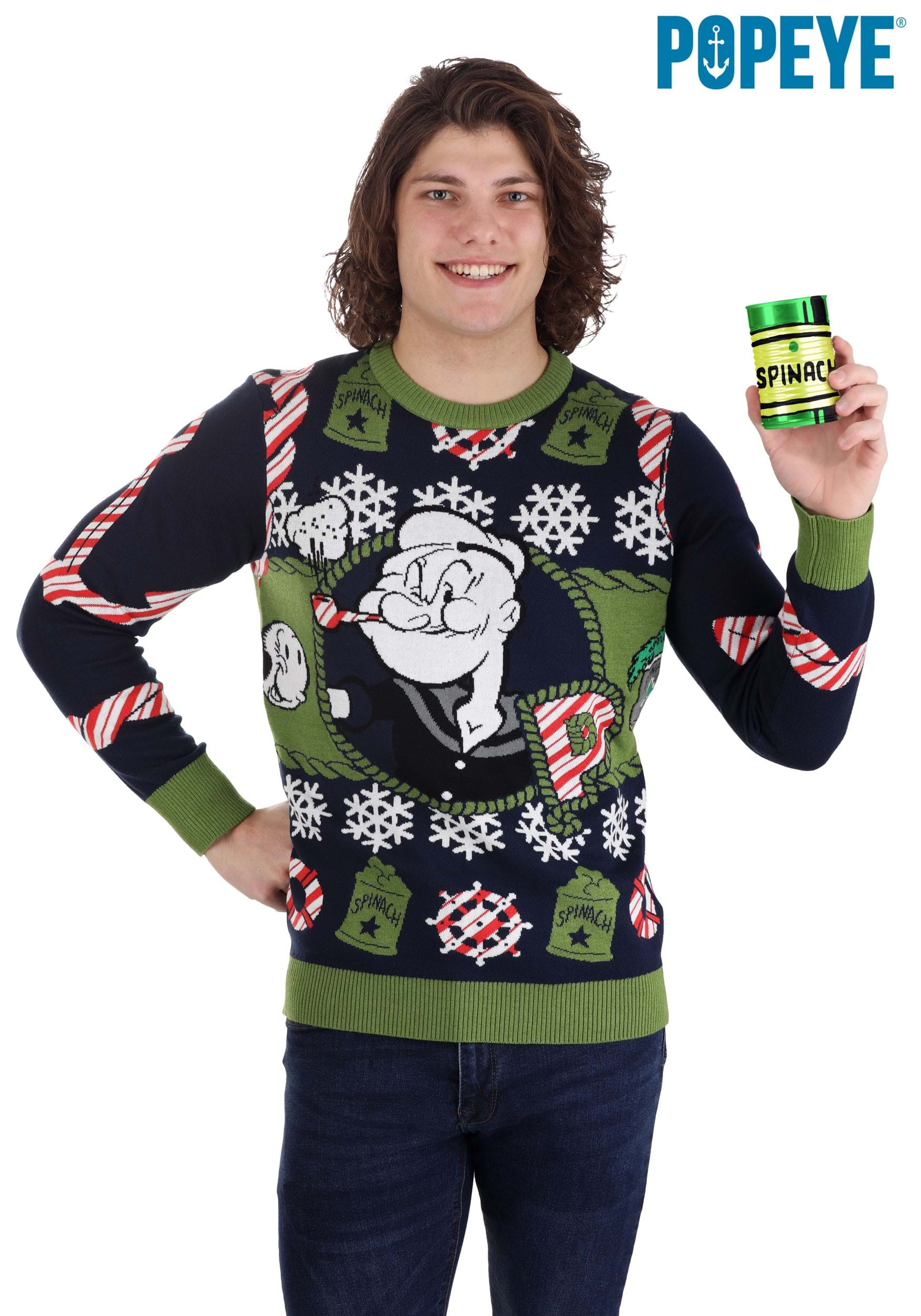 Popeye Ugly Christmas Adult Sweater