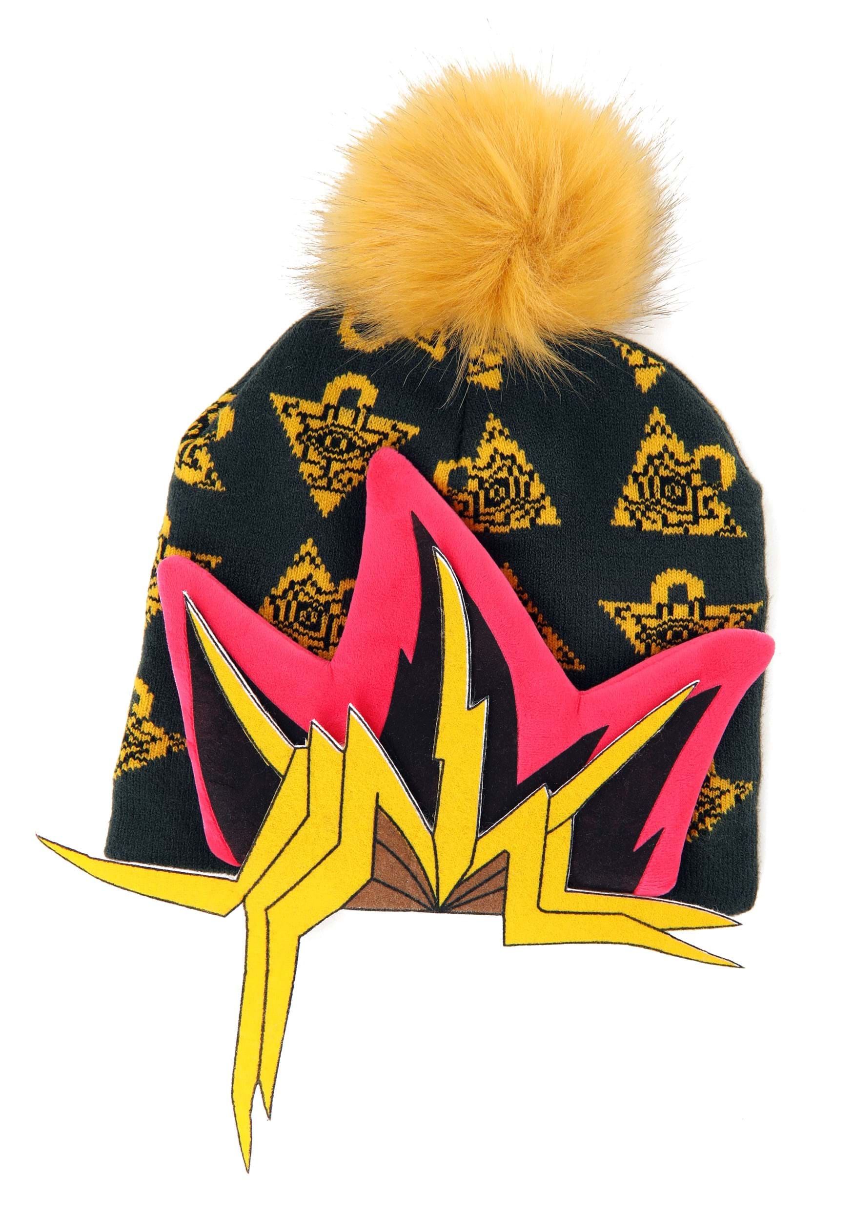 Photos - Fancy Dress FUN Wear Yu-Gi-Oh! Pom Winter Hat Black/Pink/Yellow