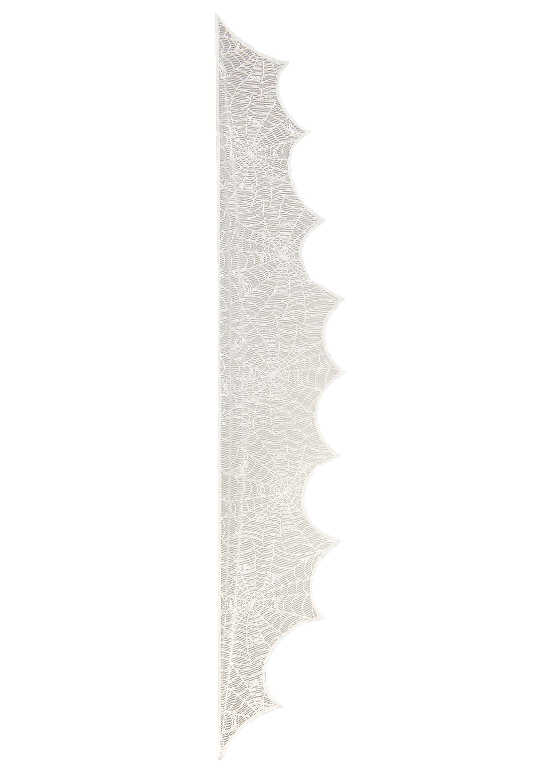 48-Inch Spider Web White Mantel Scarf Decoration | Indoor Decorations