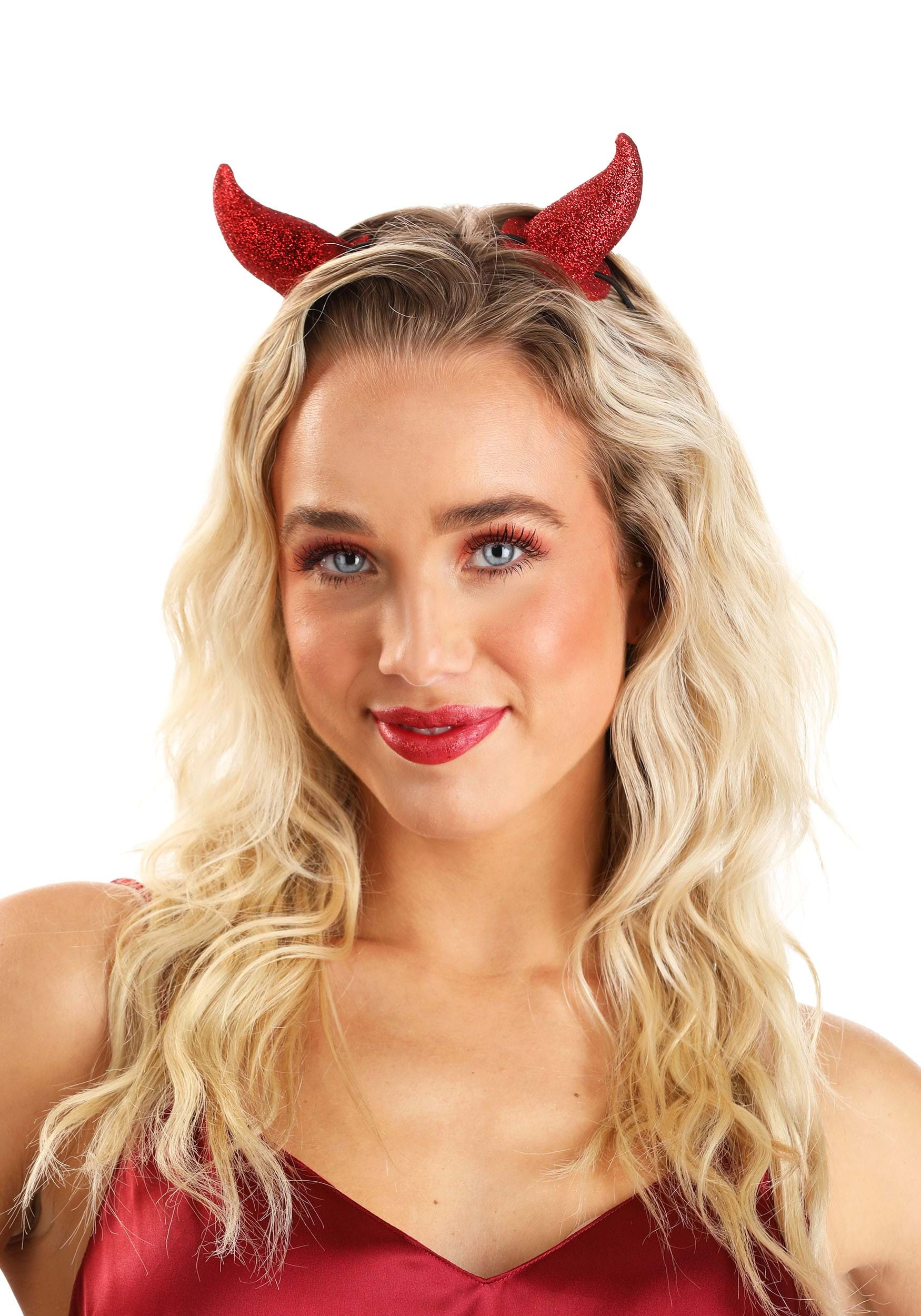 Mini Fancy Dress Costume Glitter Devil Horns , Devil Accessories