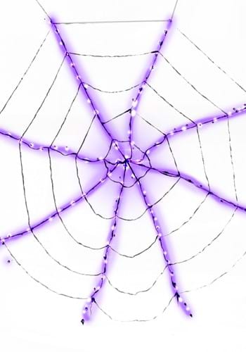 Purple Light-Up Spider Web Decoration