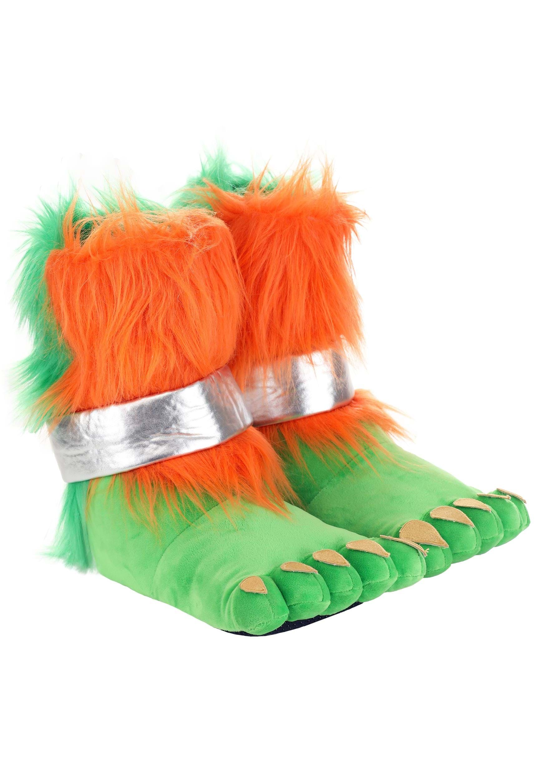 Street Fighter Blanka Fancy Dress Costume Slippers For Adults