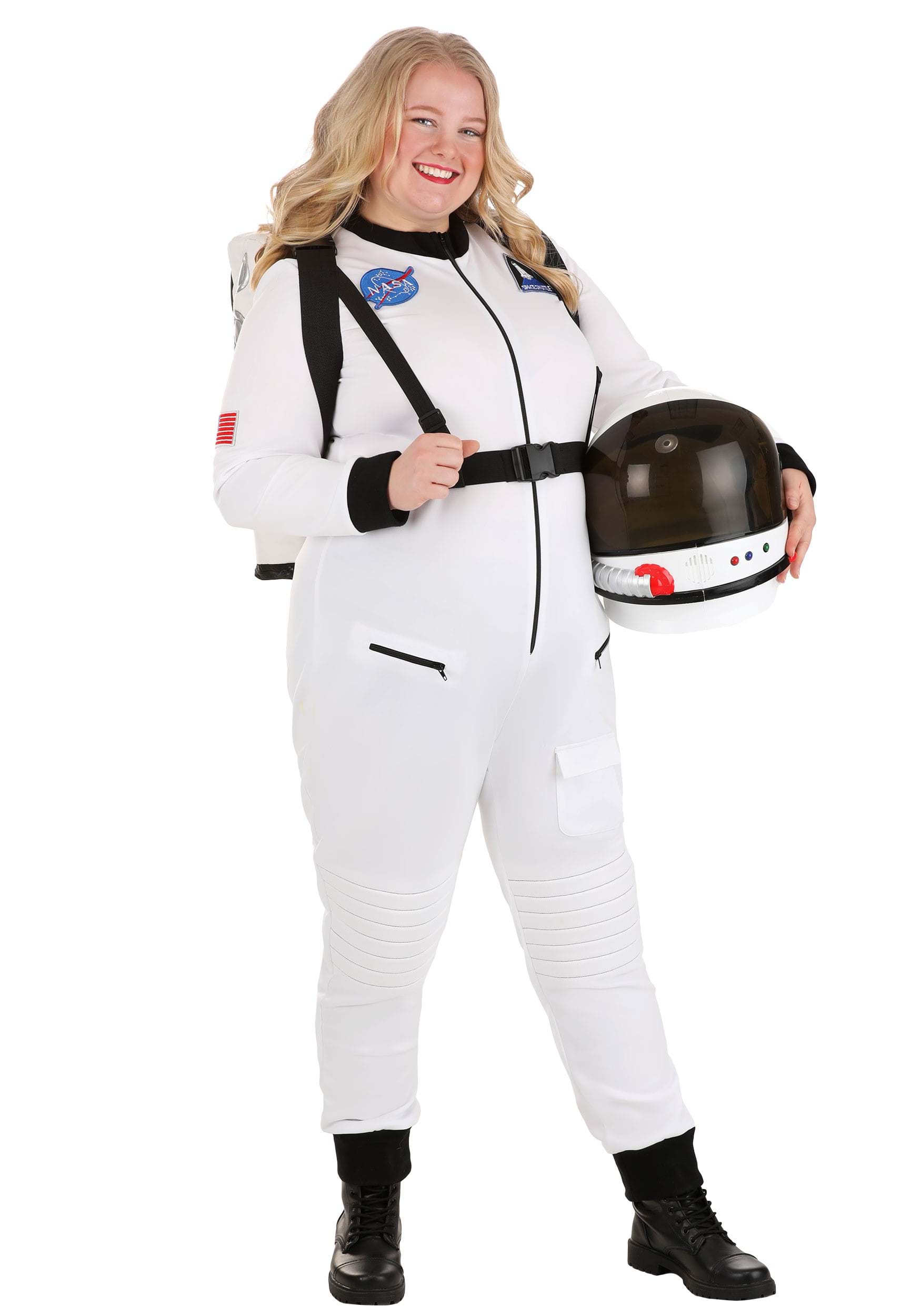 Plus Size White Astronaut Fancy Dress Costume , Plus Size Halloween Fancy Dress Costumes