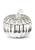 5.5" Silver Mercury Glass Pumpkin Candle Decoratio Alt 1