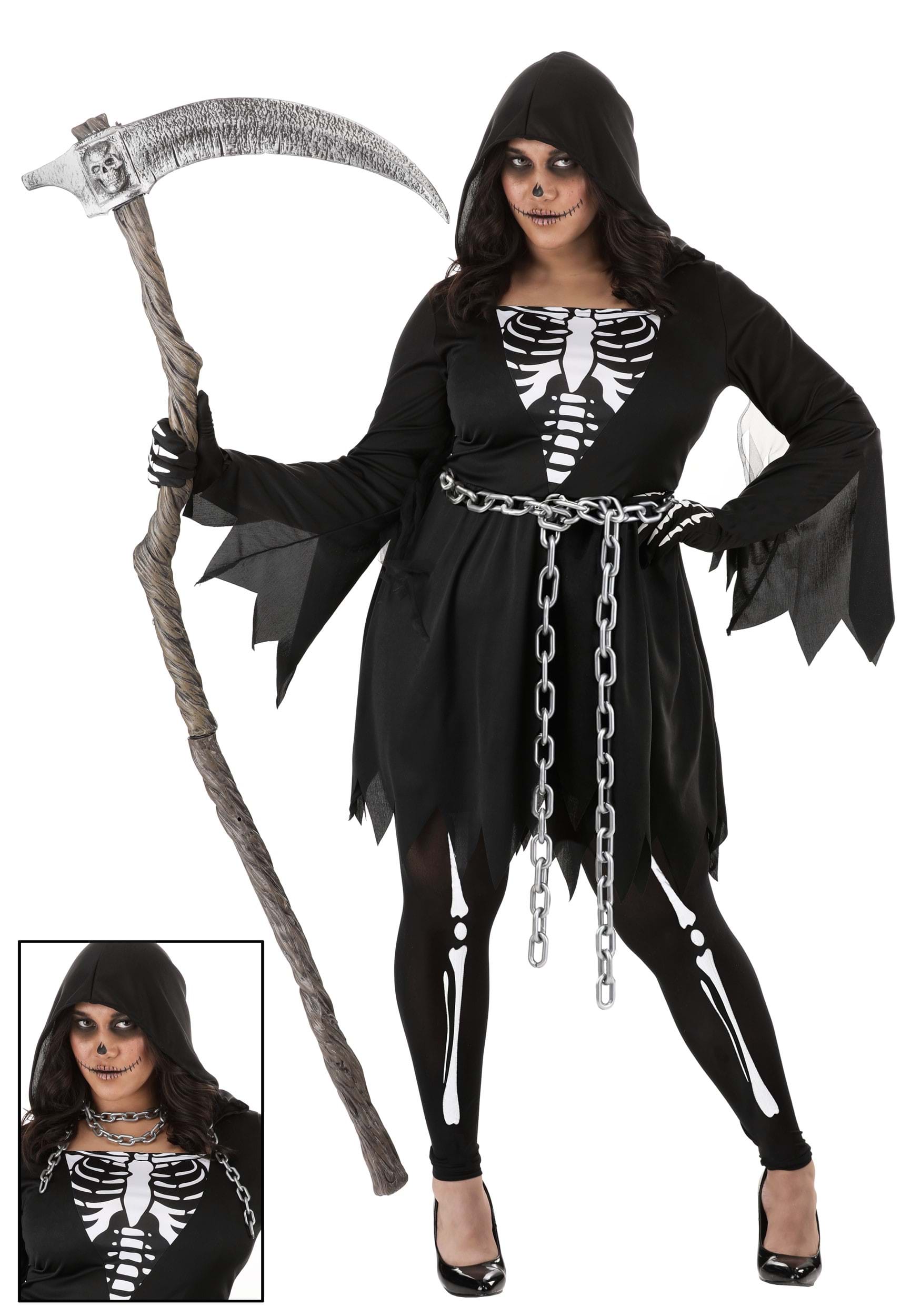 Amscan Costume Da Mietitrice Per Ragazze - Abito Nero Con Cappuccio E Maniche Sbrindellate Per Halloween