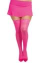 Womens Plus Neon Pink Anti Slip Thigh High with Lace Top
