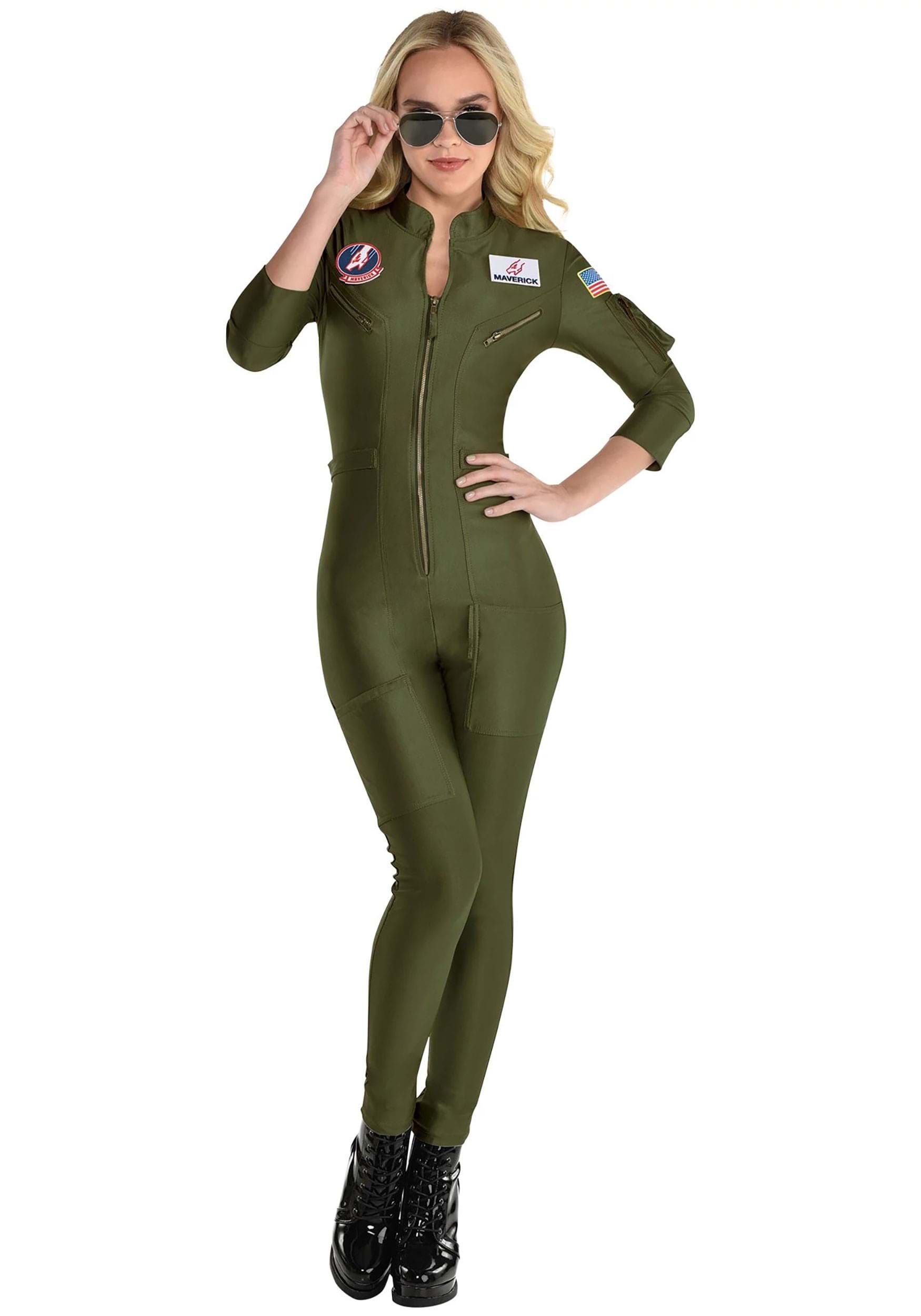 Women's Top Gun 2 Flight Suit Fancy Dress Costume