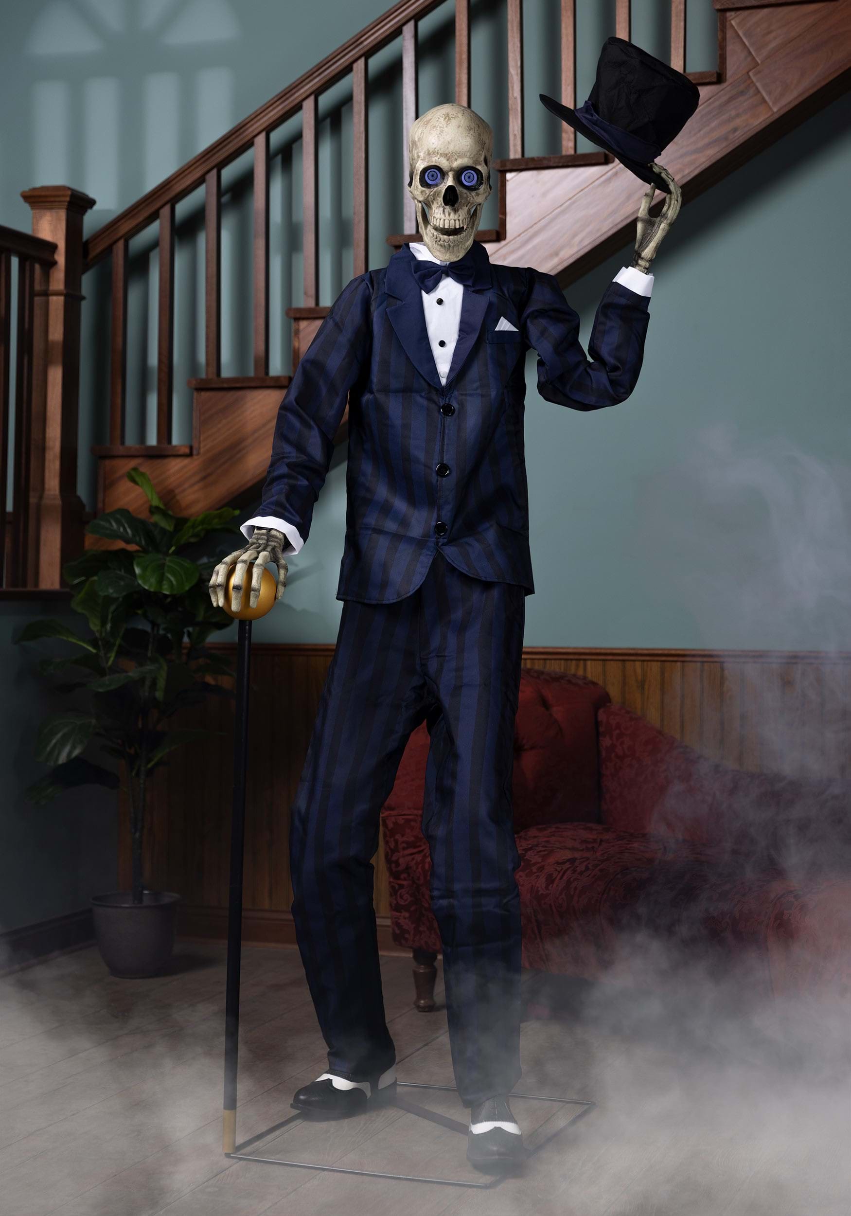 6FT Gentleman Skeleton Animatronic Halloween Prop , Skeleton Decorations