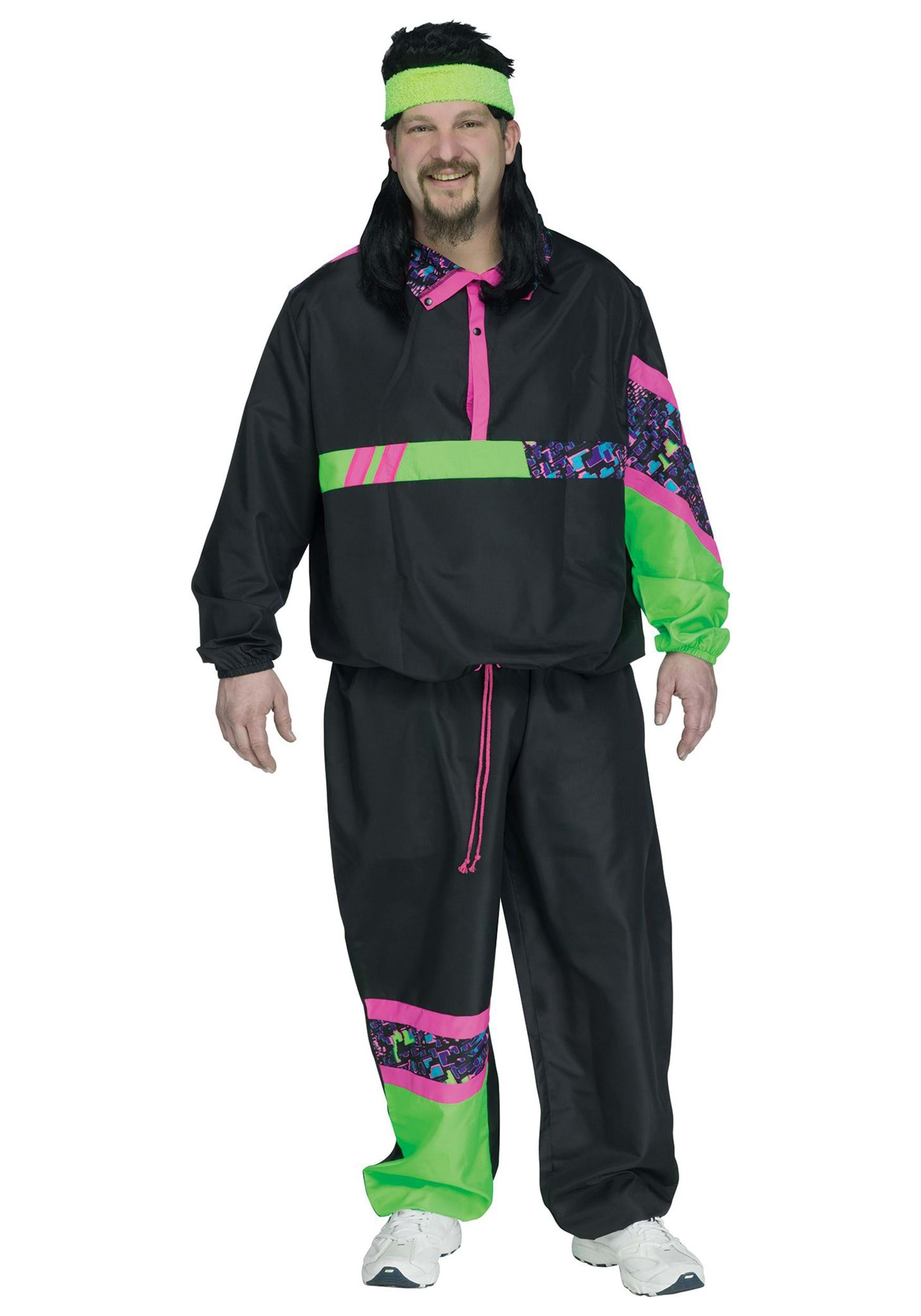 Men's 80's Track Suit Plus Size Fancy Dress Costume