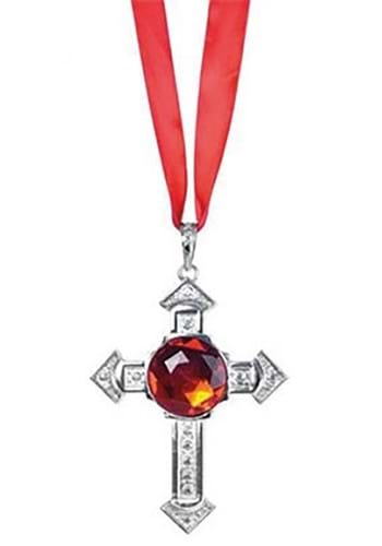 Vampire Cross Necklace with Ruby