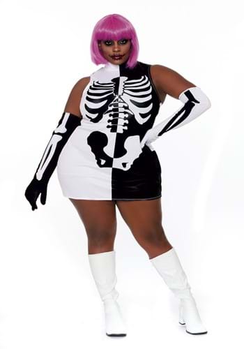 Womens Plus Parti Skeleton Costume