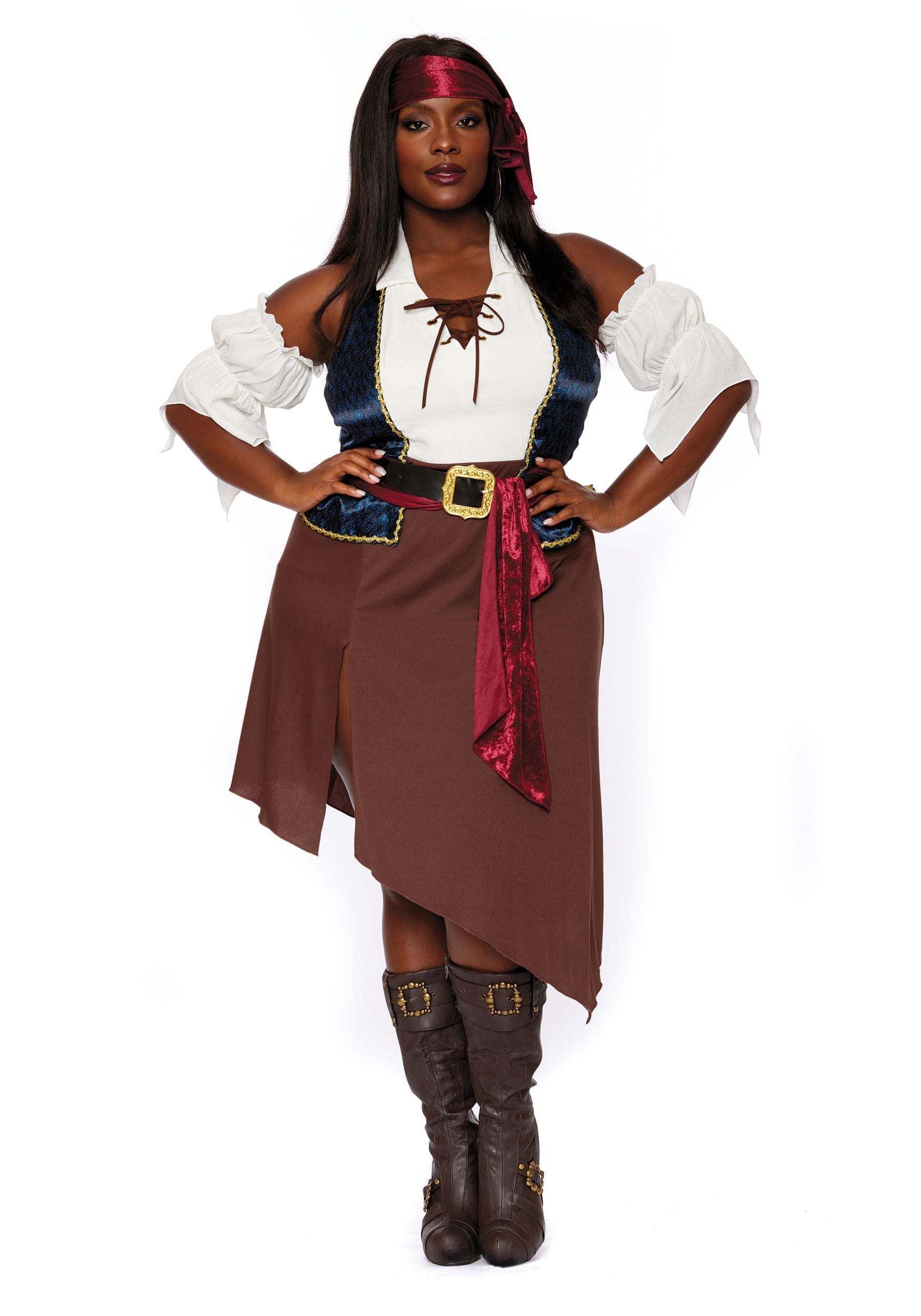 Plus Size Rogue Pirate Wench Women's Fancy Dress Costume