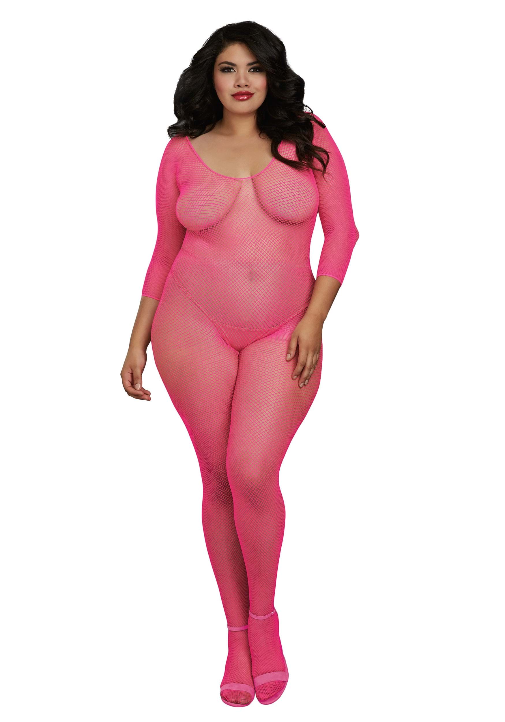 Plus Size Women’s Pink Fishnet Body Stocking | Sexy Accessories Plus Size Women’s Pink Fishnet Body Stocking | Sexy Accessories