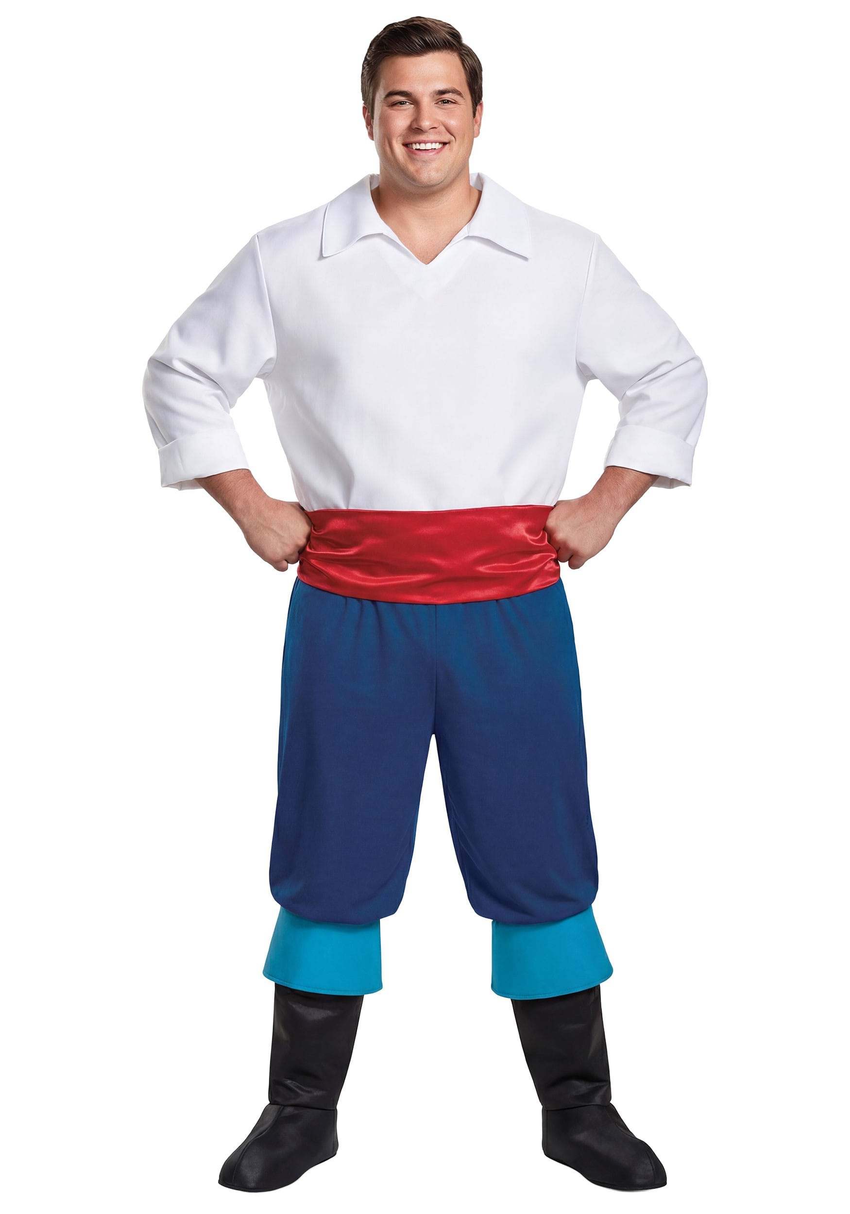 Plus Size Men's Deluxe Little Mermaid Prince Eric Fancy Dress Costume | Disney Fancy Dress Costumes