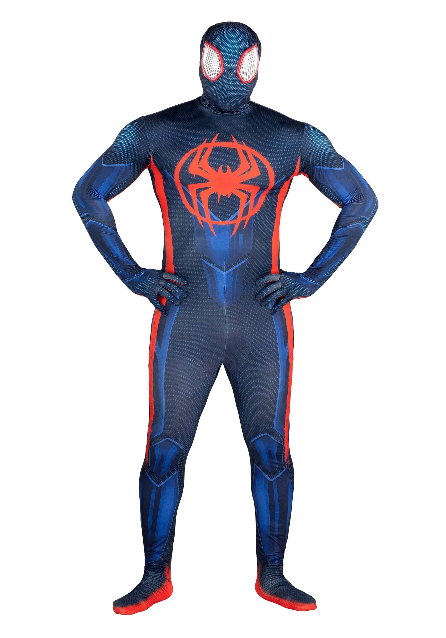 Spider-Verse 2 Adult Miles Morales Zentai Suit Fancy Dress Costume | Superhero Fancy Dress Costumes