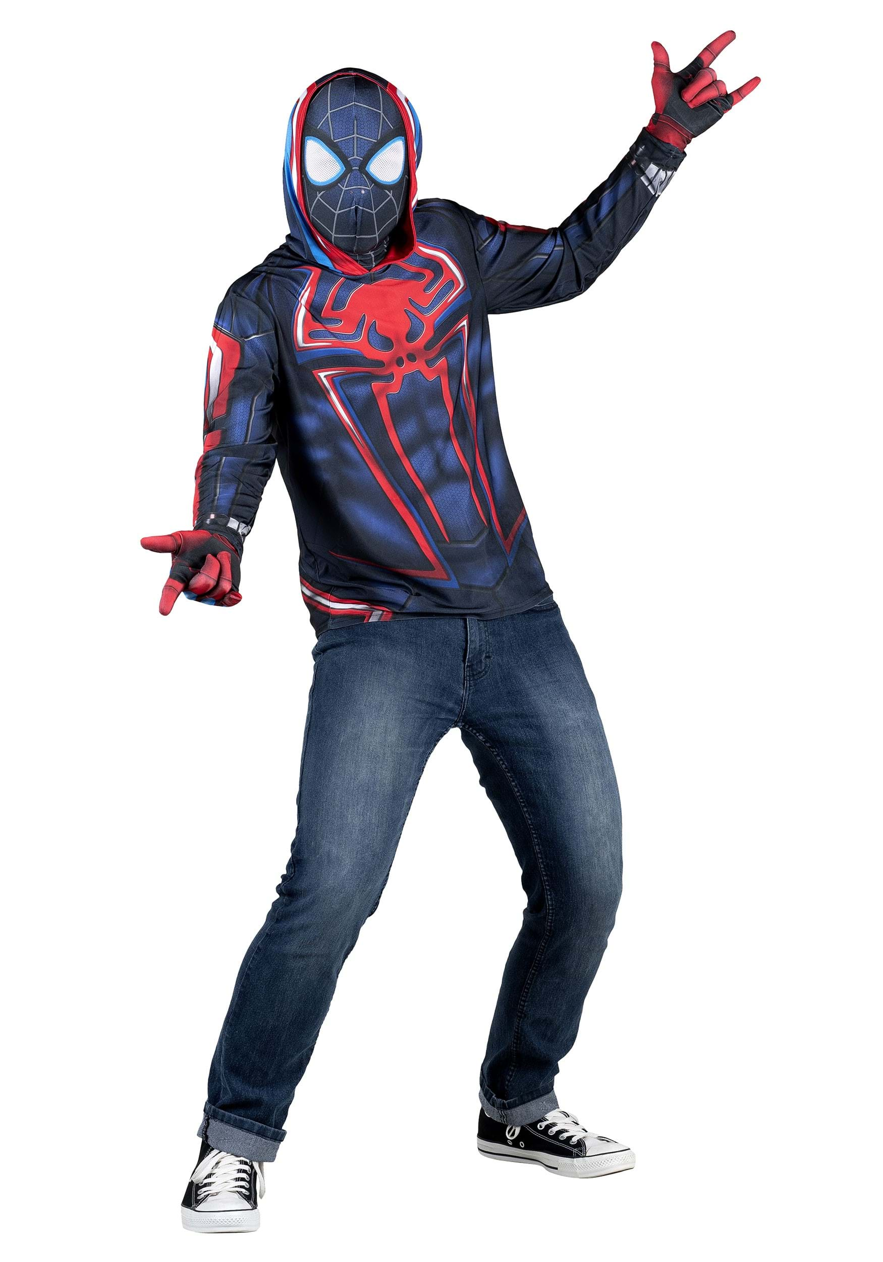 Adult Miles Morales Fancy Dress Costume Top , Superhero Fancy Dress Costumes