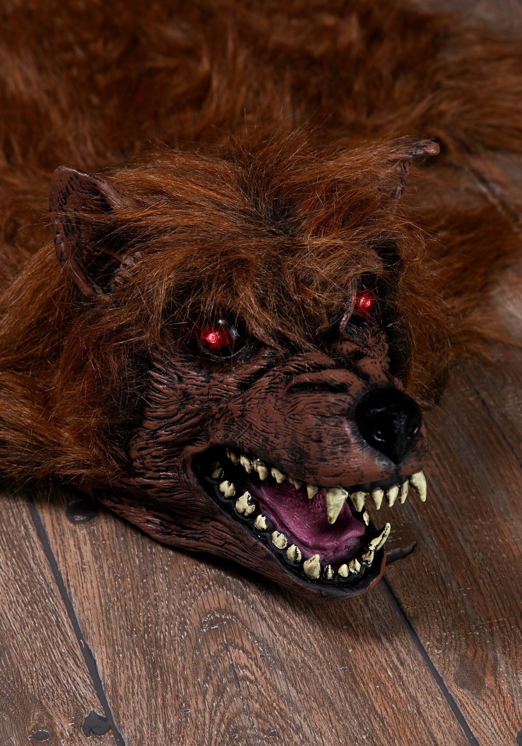 Brown Werewolf Rug With Light And Sound Decoration , Werewolf Decorations