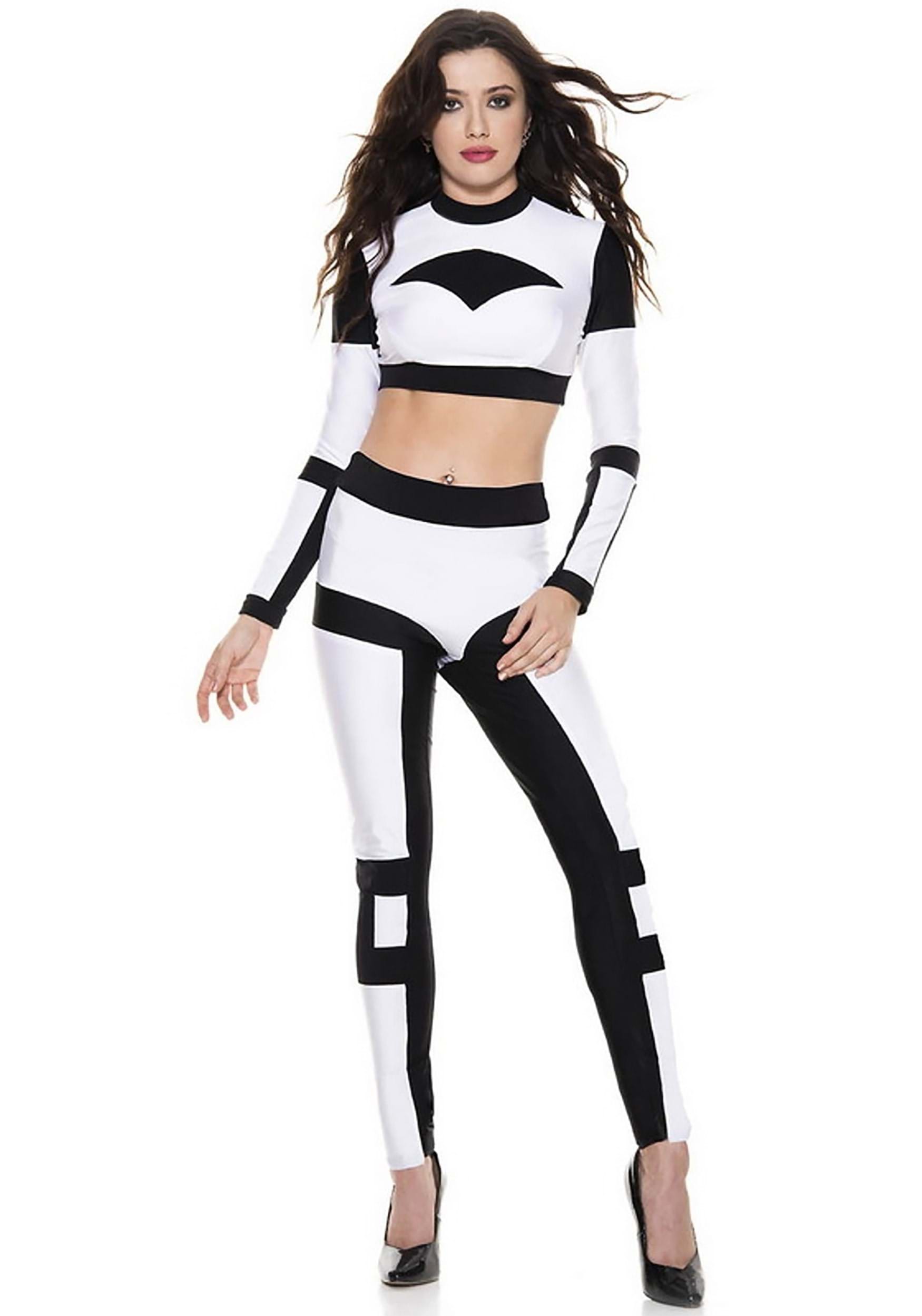 Women's Sexy White Galaxy Trooper Fancy Dress Costume