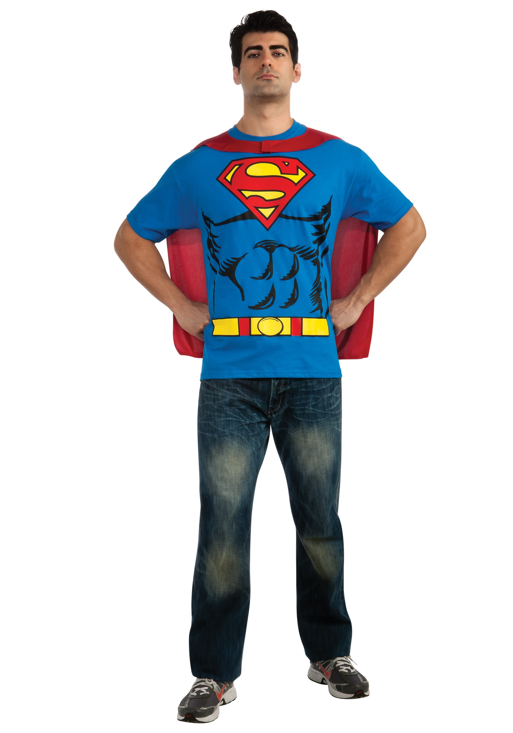 Superman T-Shirt Fancy Dress Costume , Easy Halloween Fancy Dress Costumes