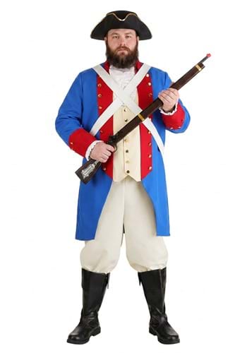 Plus Size American Revolution Soldier Men's Costume