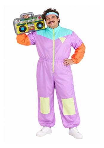 Plus Size Men's 80's Tracksuit Costume new